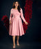 Deep Scalloped Back Vneck Pink Dress